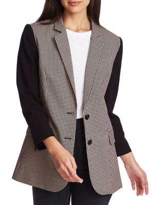 1.state Mini-houndstooth Printed Blazer