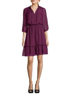 Adrianna Papell Isola Clip Dot Blouson Dress