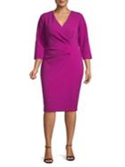 Tahari Arthur S. Levine Plus Pleated Sheath Dress