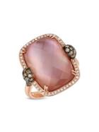 Marco Moore 14k Rose Gold, Pink Amethyst Doublet & 0.13 Tcw Diamond Ring