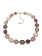 Ak Anne Klein Mother-of-pearl & Crystal Collar Necklace