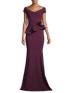 Chiara Boni La Petite Robe Off-the-shoulder Ruffle-waist Gown