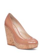 Vince Camuto Faran Patent Leather Cork Wedge Pumps