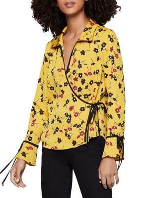 Bcbgeneration Floral-print Wrap Top