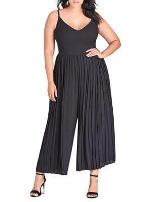 City Chic Plus Flirty Wide-leg Jumpsuit