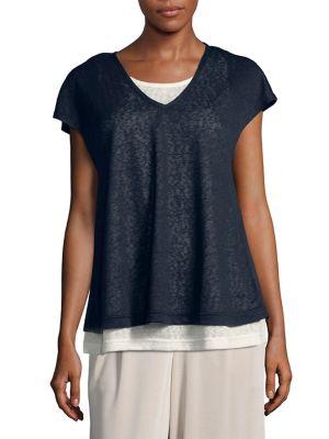 Jones New York Double V-neck Tee