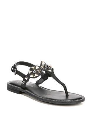 Fergie Mariana Studded Leather T-strap Sandals