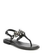Fergie Mariana Studded Leather T-strap Sandals