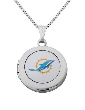 Dolan Bullock Nfl Miami Dolphins Sterling Silver Locket Necklace
