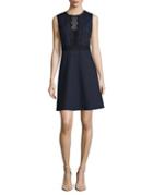 Ivanka Trump Embroidered Lace Accented Dress