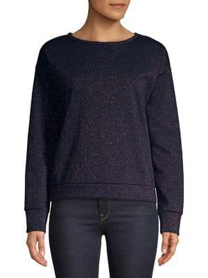 Lord & Taylor Sparkling Speckled Cotton Sweatshirt