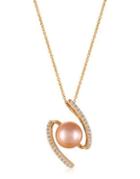 Le Vian 9-10mm Strawberry Freshwater Pearl, Vanilla Diamond And 14k Strawberry Gold Pendant Necklace