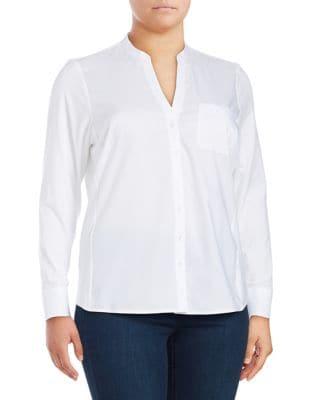 Calvin Klein Plus Plus Birch Button-front Blouse