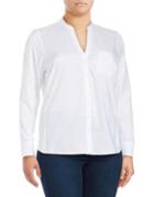 Calvin Klein Plus Plus Birch Button-front Blouse