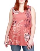 Lucky Brand Plus Floral V-neck Top