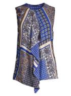 Elie Tahari Pernilla Front Ruffle Print Blouse