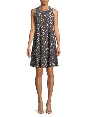 Anne Klein Polka Dot Trapeze Dress