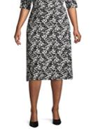 Kasper Plus Printed Midi Skirt