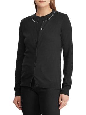Lauren Ralph Lauren Classic Beaded Cardigan