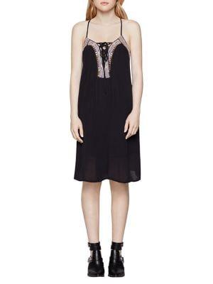 Bcbgeneration Embroidered Lace Up Dress