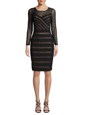 Adrianna Papell Mesh Illusion Matte Jersey Dress