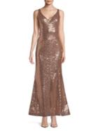 Jump Sequined Sleeveless Gown