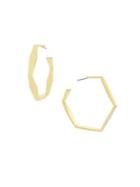 Etienne Aigner Goldtone Hexagonal Hoop Earrings
