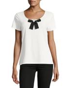 Karl Lagerfeld Paris Bow Embroidered Blouse