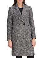 Karl Lagerfeld Paris Double Breasted Herringbone Reefer Coat