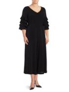 Gabby Skye Plus Plus Tiered-sleeve Self-tie Dress