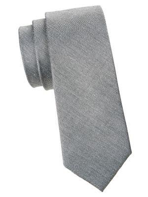 Black Brown Textured Solid Silk-cotton Tie