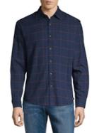 Black Brown Windowpane Brushed Flannel Shirt