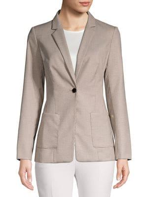 Calvin Klein Petite Plaid Notch Collar Jacket