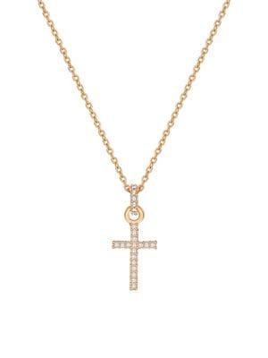 Swarovski Mini Cross Crystal & 18k Goldplated Pendant Necklace