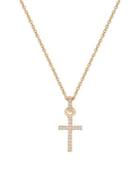 Swarovski Mini Cross Crystal & 18k Goldplated Pendant Necklace