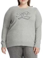 Lauren Ralph Lauren Plus Intarsia-knit Logo Cotton-blend Sweater