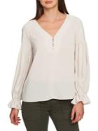 1.state Classic Poet-sleeve Blouse