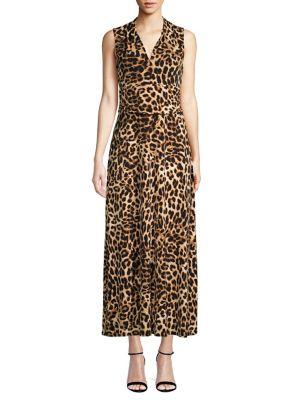 Vince Camuto Petite Leopard-print A-line Dress