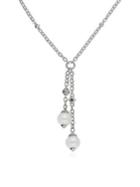 Ripka Renaissance Silvertone Double Y Pearl Drop Earrings