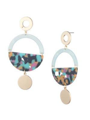 Trina By Trina Turk Meet Me In Malibu Goldtone Linear Hoop Statement Earrings