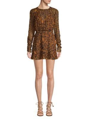 Finders Lana Snake-print Mini Dress
