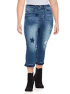 Melissa Mccarthy Seven7 Plus Star Patch Capri Jeans