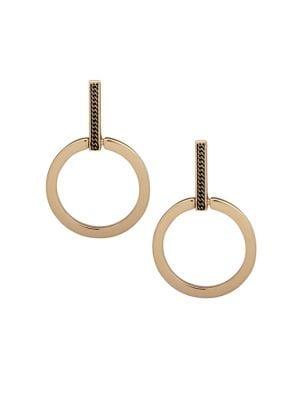 Ak Anne Klein Goldtone Circle Drop Earrings