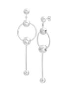 Lord & Taylor Sterling Silver Electroform Circle Drop Bead Earrings