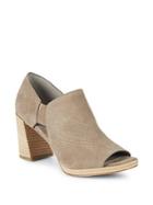 Eileen Fisher Milton Leather Peep-toe Block Heels