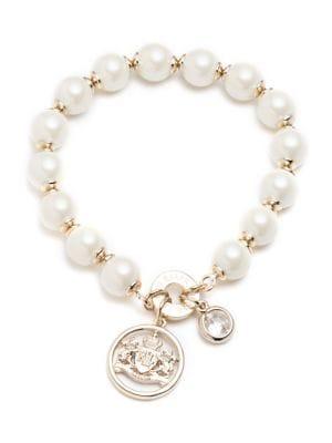 Ralph Lauren Faux Pearl Crest Bracelet