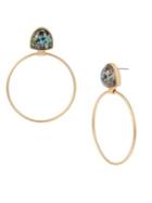 Kenneth Cole New York Rough Luxe Abalone Gypsy Hoop Earrings