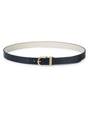 Michael Michael Kors Reversible Smooth Logo Leather Belt