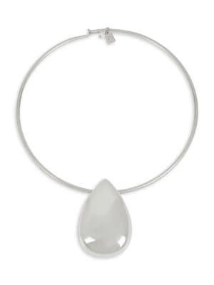 Robert Lee Morris Soho Blues Explosions Sculptural Teardrop Pendant Round Wire Necklace