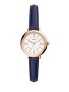 Fossil Jacqueline Three-hand Navy Leather Watch